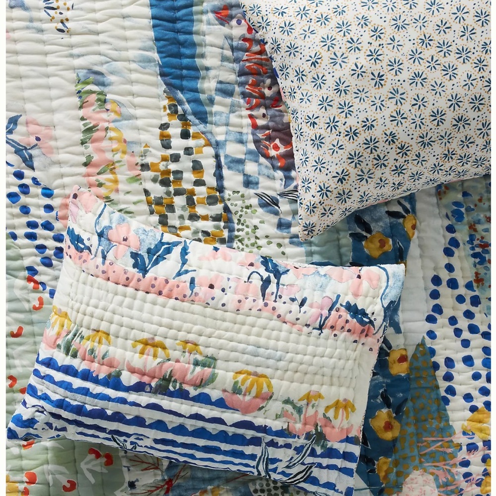 Pair of Anthropologie Rosalind Cotton Voile Standard Shams